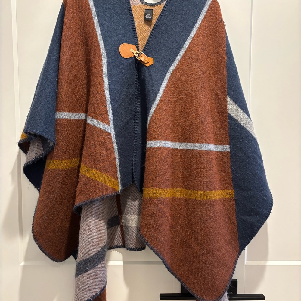 Cejon Geo Colorblocked Ruana / Poncho - Picture 2 of 5